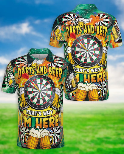 Darts And Beer Polo Shirt for Men-Dart Player Pub Game Beer Lover Shirt | Netecom