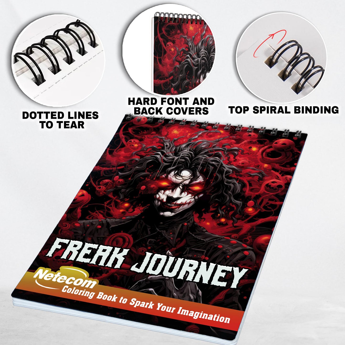 Freak Journey Spiral Bound Coloring Book, Confront Your Strangest Fantasies as You Embark on a Freak Journey Coloring Experience