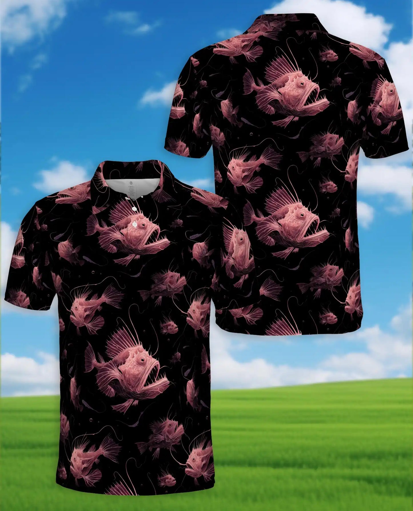 Anglerfish Polo Shirt for Men – Deep Sea Creature Style | Netecom