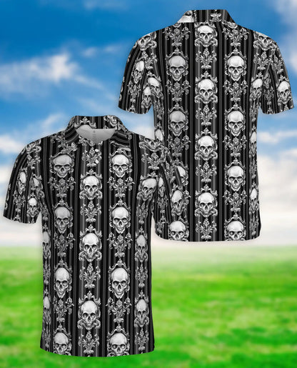 Skull Gothic Pattern Polo Shirt | Netecom