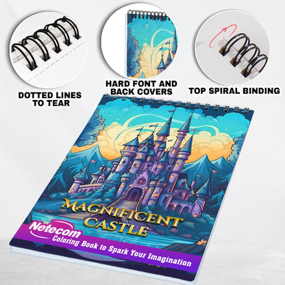 Magnificent Castle Spiral Bound Coloring Book: Dive into 30 Imaginative Coloring Pages, Capturing the Imagination and Wonder of Castles as Epic Centers of Adventure