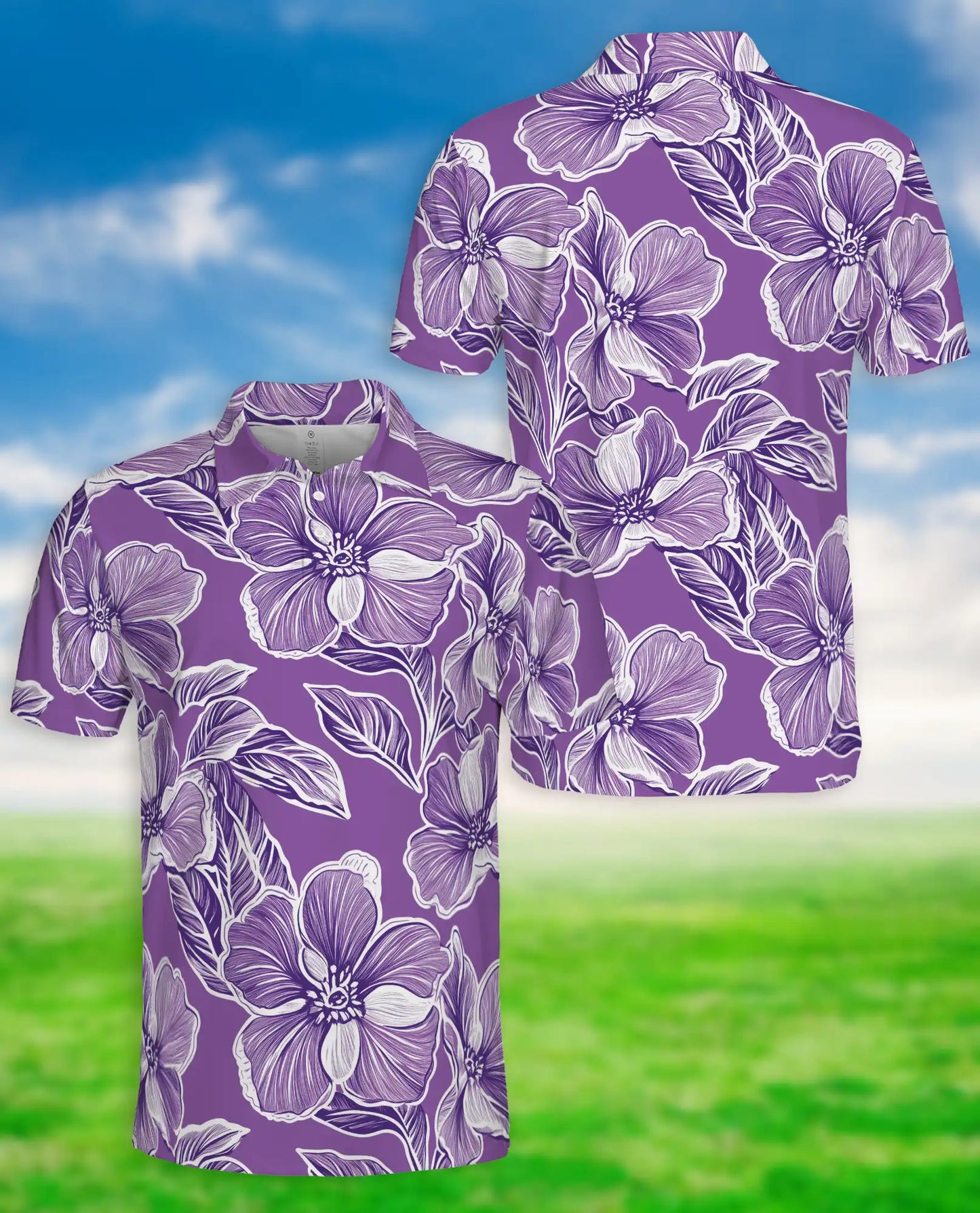Purple Floral Polo Shirt – Elegant Summer Style | Netecom