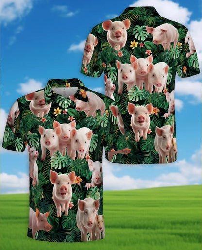 Tropical Pig Polo Shirt – Farm Animal Island Style | Netecom