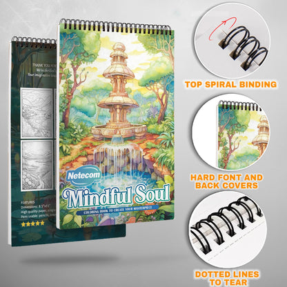 Mindful Soul Spiral Bound Coloring Book, Mindful Designs for Inner Peace and Creativity, Ideal for Those Seeking Calm and Artistic Meditation