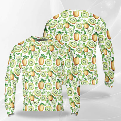Kiwi Pattern Sweatshirt, 3D All Over Print Tropical Fruit Crewneck Pullover for Men Women, Kiwi Lover Gift - Netecom