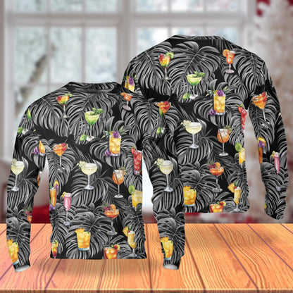 Proud Bartender Cocktails Tropical Sweatshirt, 3D All Over Print Beach Drink Crewneck Pullover for Men Women, Bartender Gift - Netecom