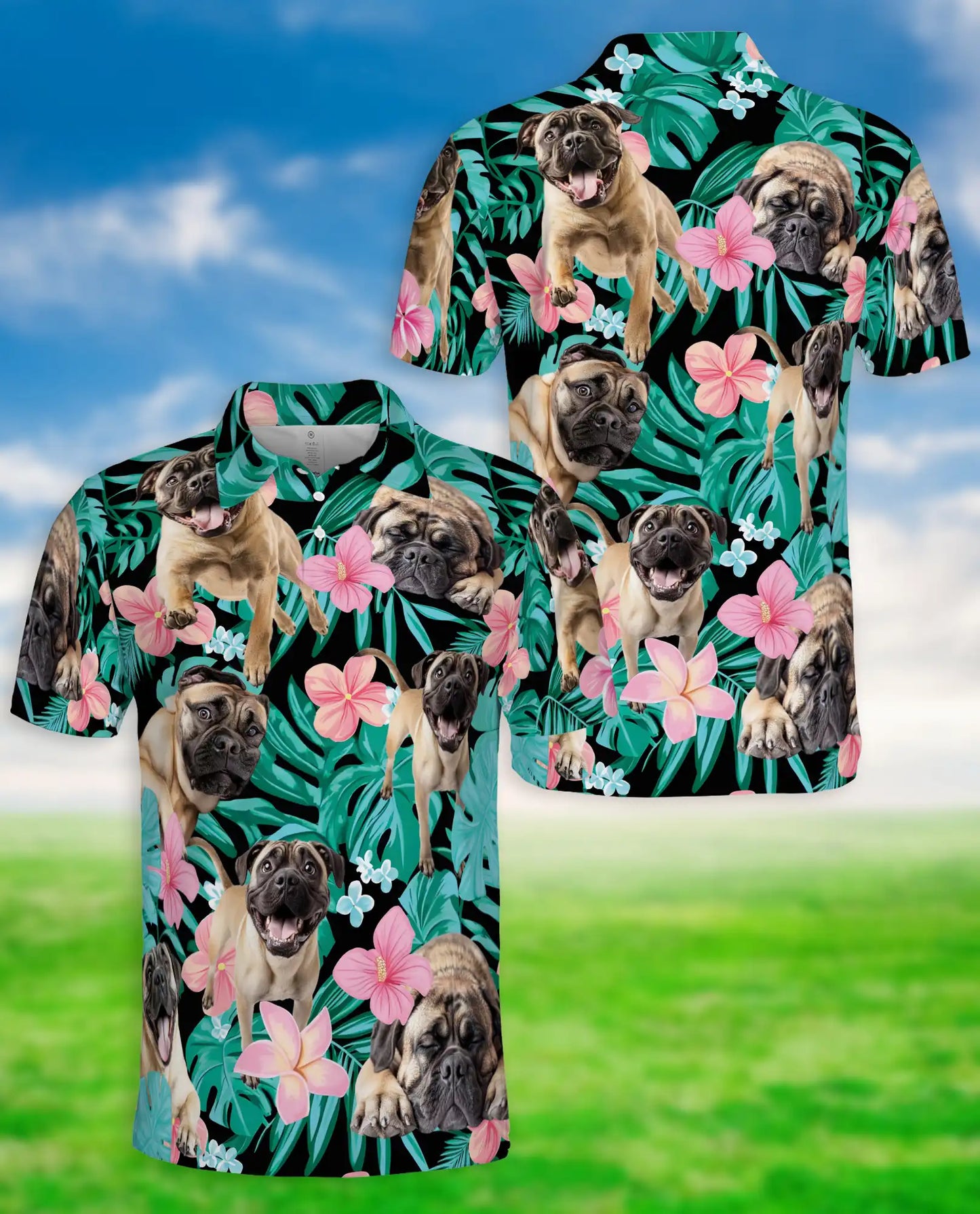 Pug Tropical Floral Polo Shirt | Netecom