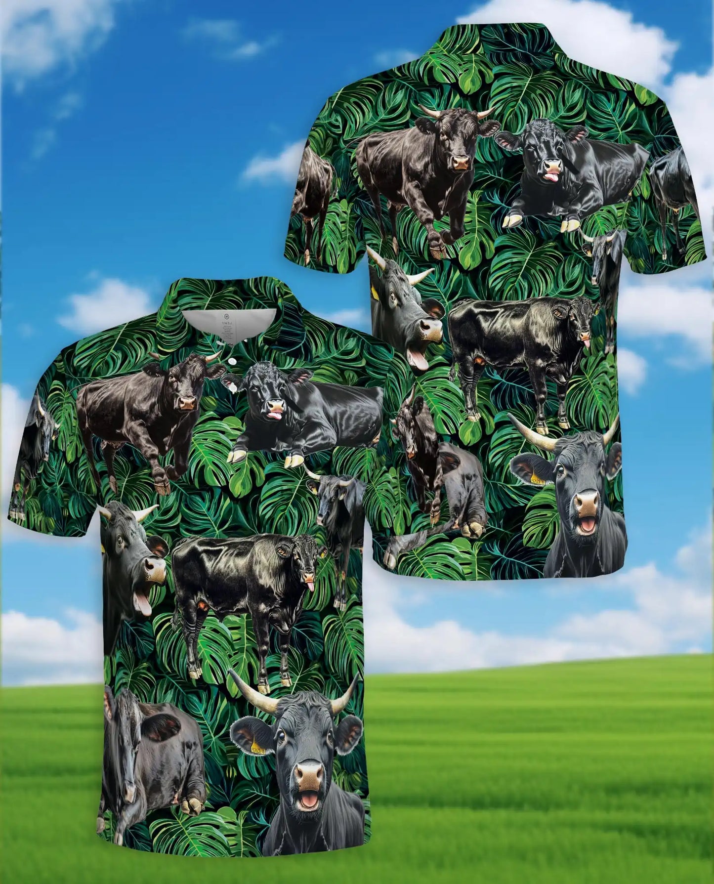 Black Bull Polo Shirt – Tropical Animal Print | Netecom