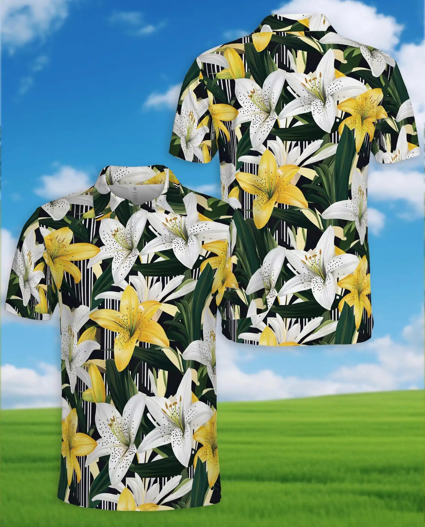 Flamingo Palm Tropical 3D Polo Shirt for Men | Netecom