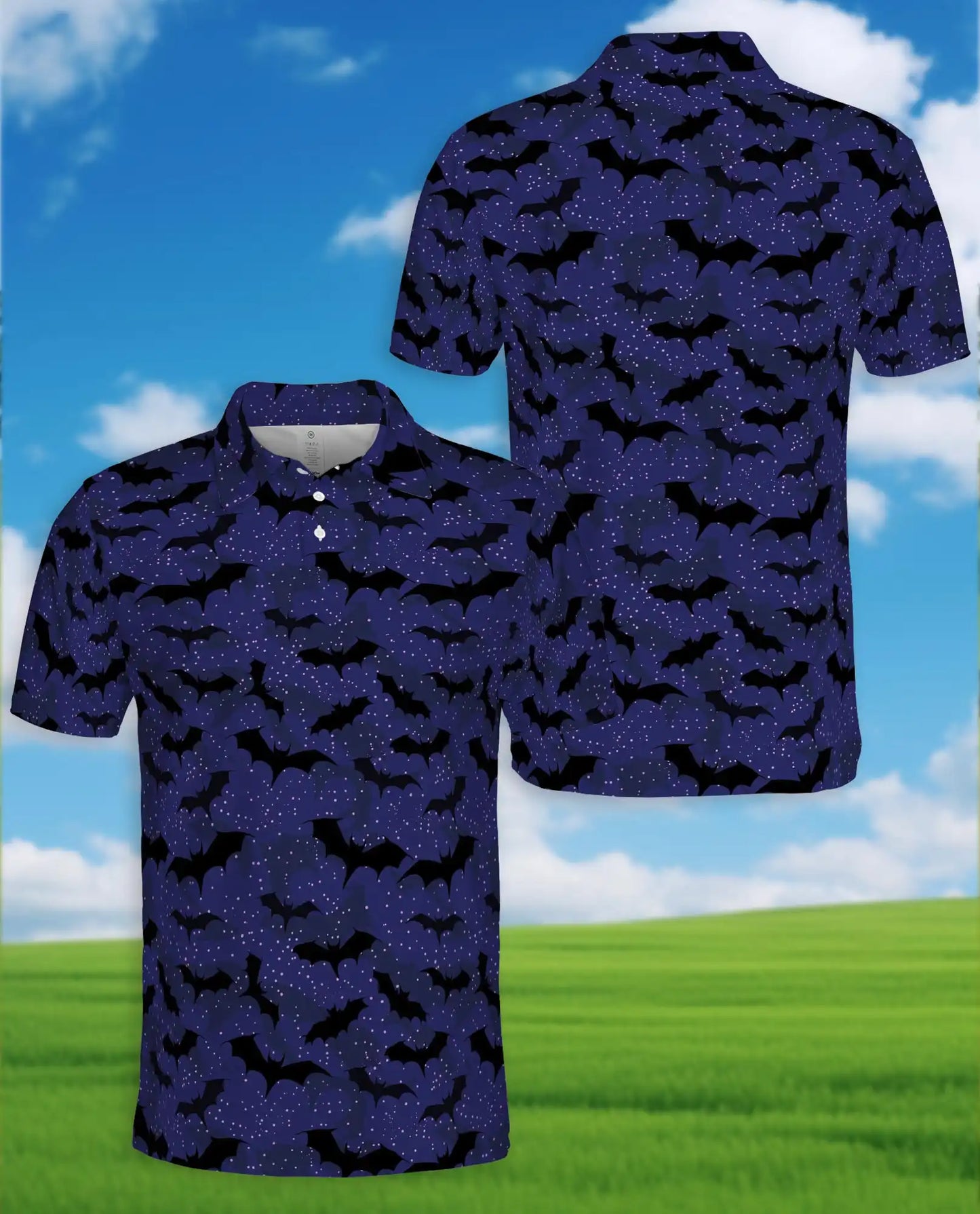 Spooky Bats Polo Shirt for Men – Halloween Night Style | Netecom