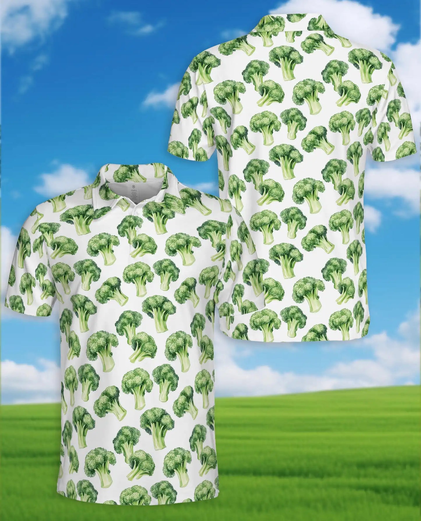 Broccoli Polo Shirt - Vegetable Lover Garden Harvest Botanical Design | Netecom
