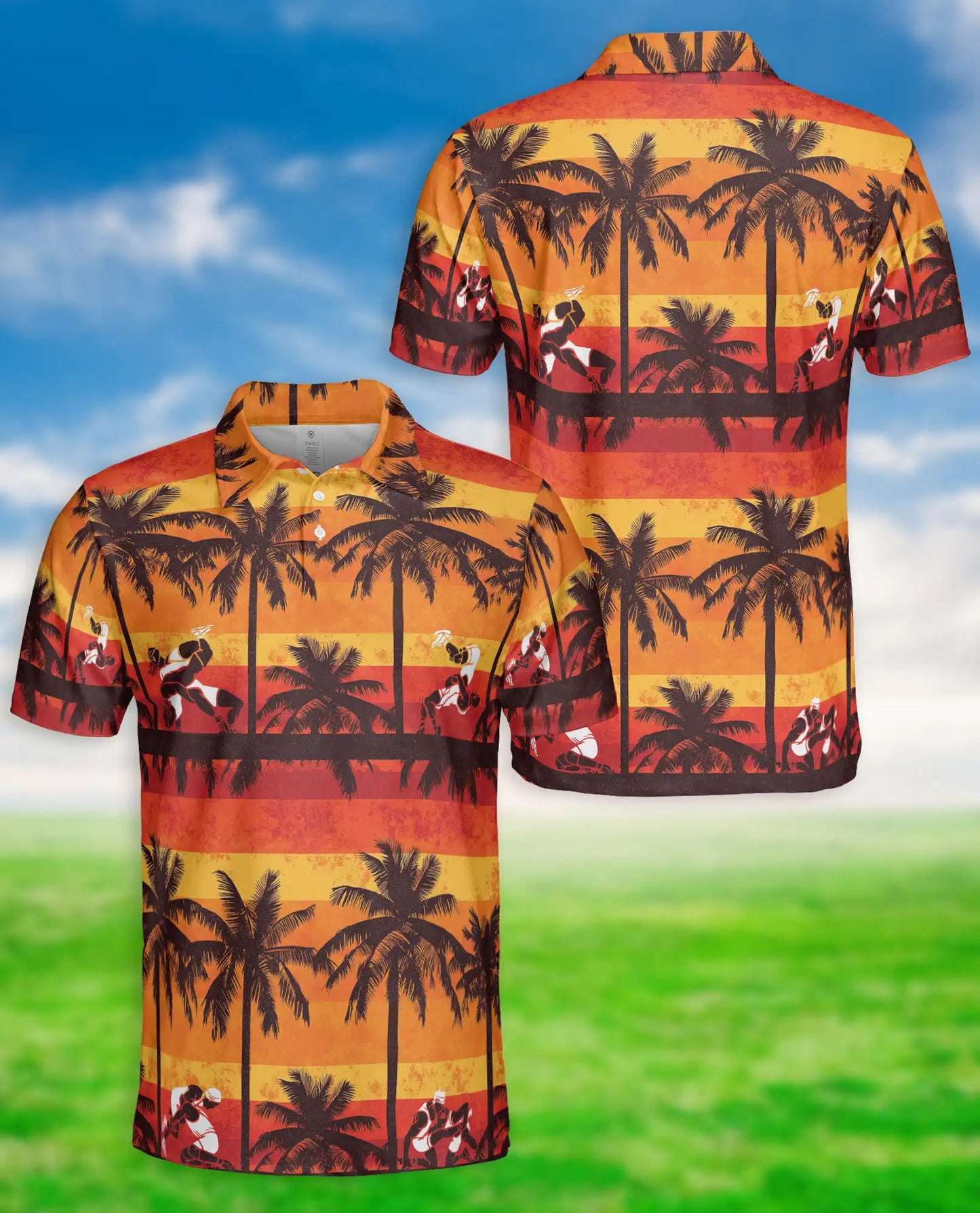 Sunset Hawaiian Surf Polo Shirt – Tropical Beach Style | Netecom