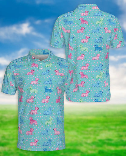 Cute Dachshund Polka Dot Polo Shirt | Netecom