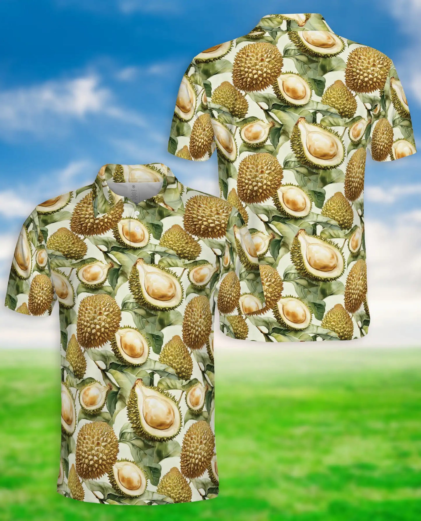 Durian Polo Shirt – Tropical Fruit Print | Netecom