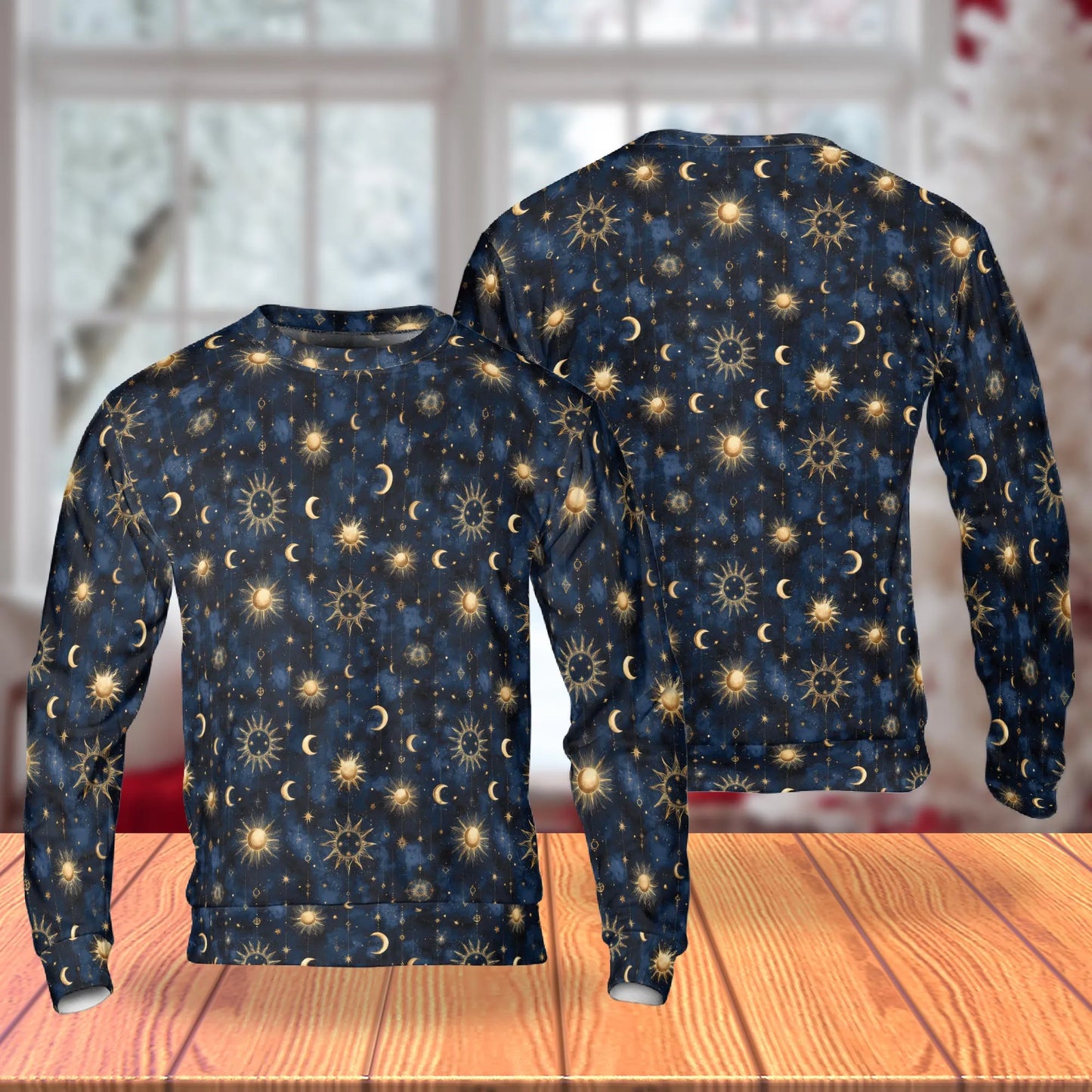 Star Sky Pattern Sweatshirt, 3D All Over Print Celestial Galaxy Crewneck Pullover for Men Women, Star Lover Gift - Netecom
