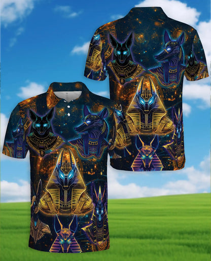 Anubis Pharaoh Polo Shirt for Men – Egyptian Mythology Style | Netecom