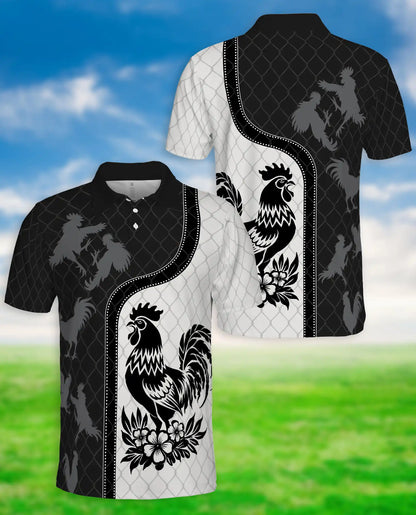 Rooster Polo Shirt – Farmhouse Chicken Art Print | Netecom