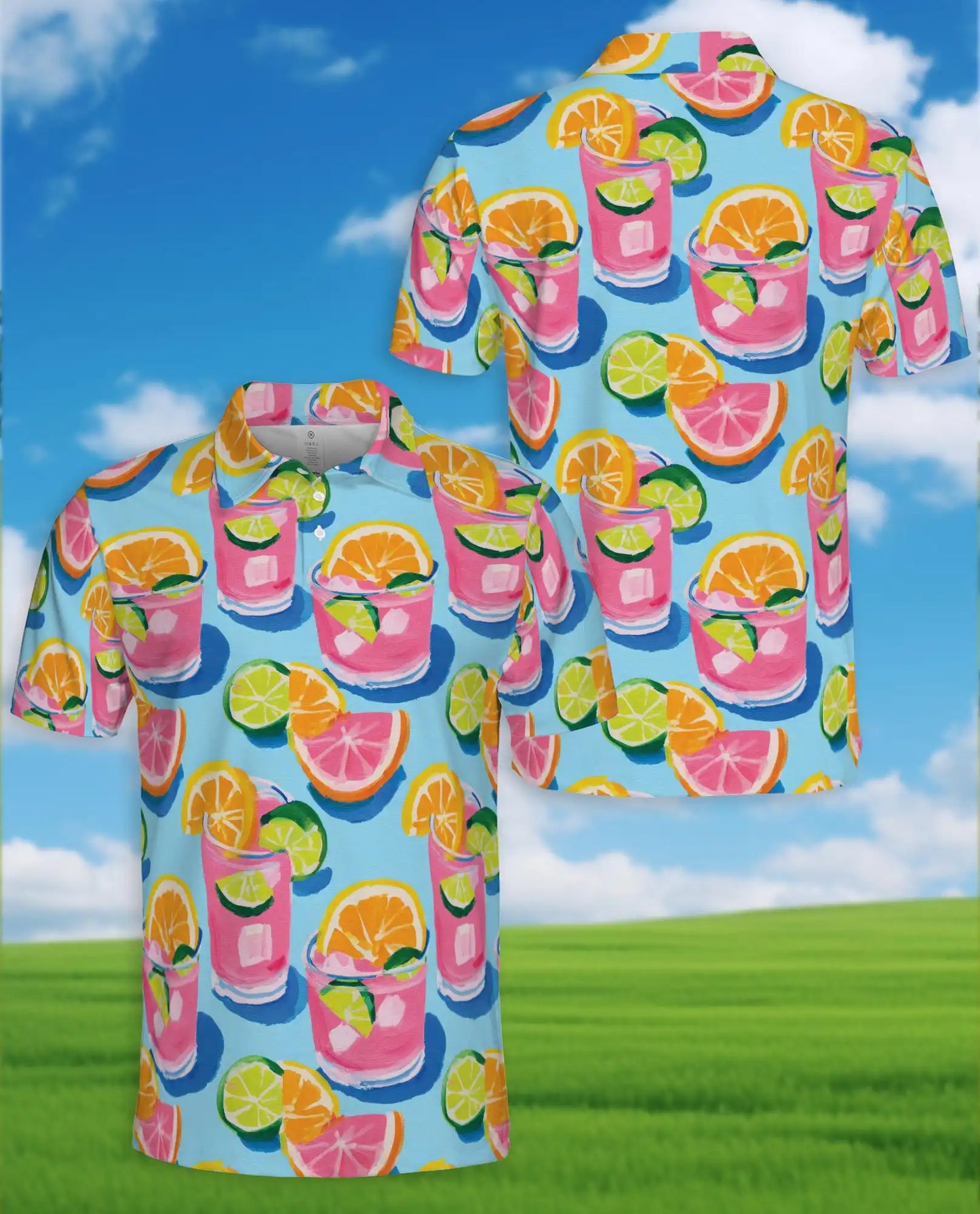 Citrus Cocktail Polo Shirt for Men – Summer Party Style | Netecom