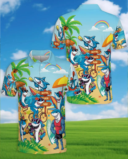 Beach Shark Polo Shirt for Men – Fun Vacation Style | Netecom