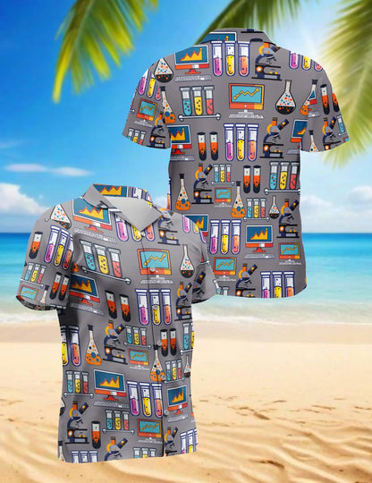 Chemistry Science Lab 3D Hawaiian Shirt for Men – Geek STEM Style | Netecom