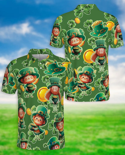 St. Patrick's Day Polo Shirt – Lucky Leprechaun Print | Netecom