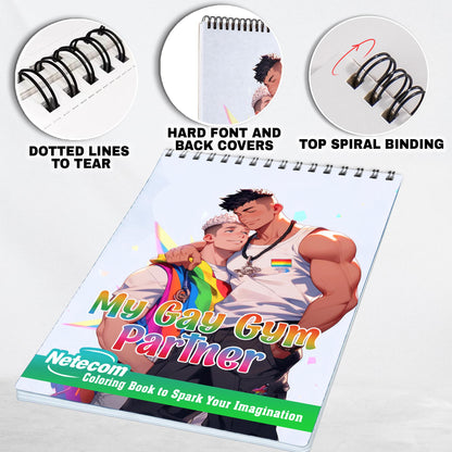 My Gay Gym Partner Spiral Bound Coloring Book: Unleash Your Creativity in a Gym Setting with 30 Empowering Pages of LGBTQ+ Gym Scenes