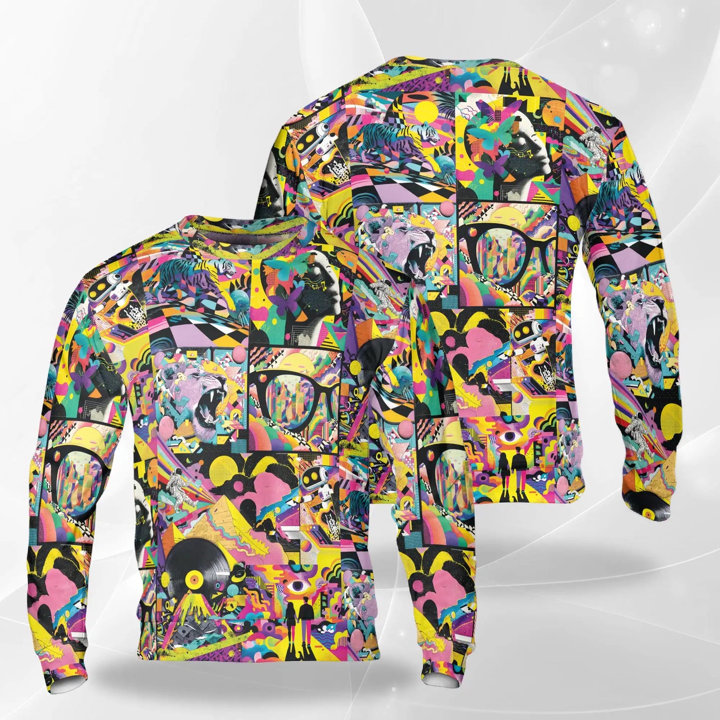 Graffiti Pop Art Sweatshirt, 3D All Over Print Street Art Abstract Crewneck Pullover for Men Women, Art Lover Gift - Netecom