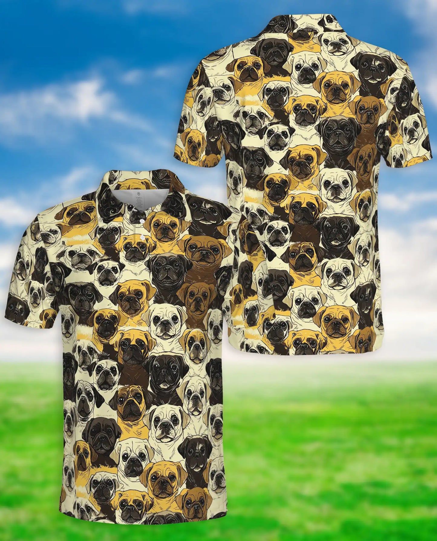 Pug Dog All Over Print Polo Shirt | Netecom