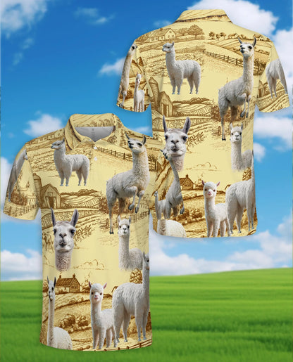 Llama Lovers Farm Polo Shirt for Men – Cute Alpaca Animal Style | Netecom