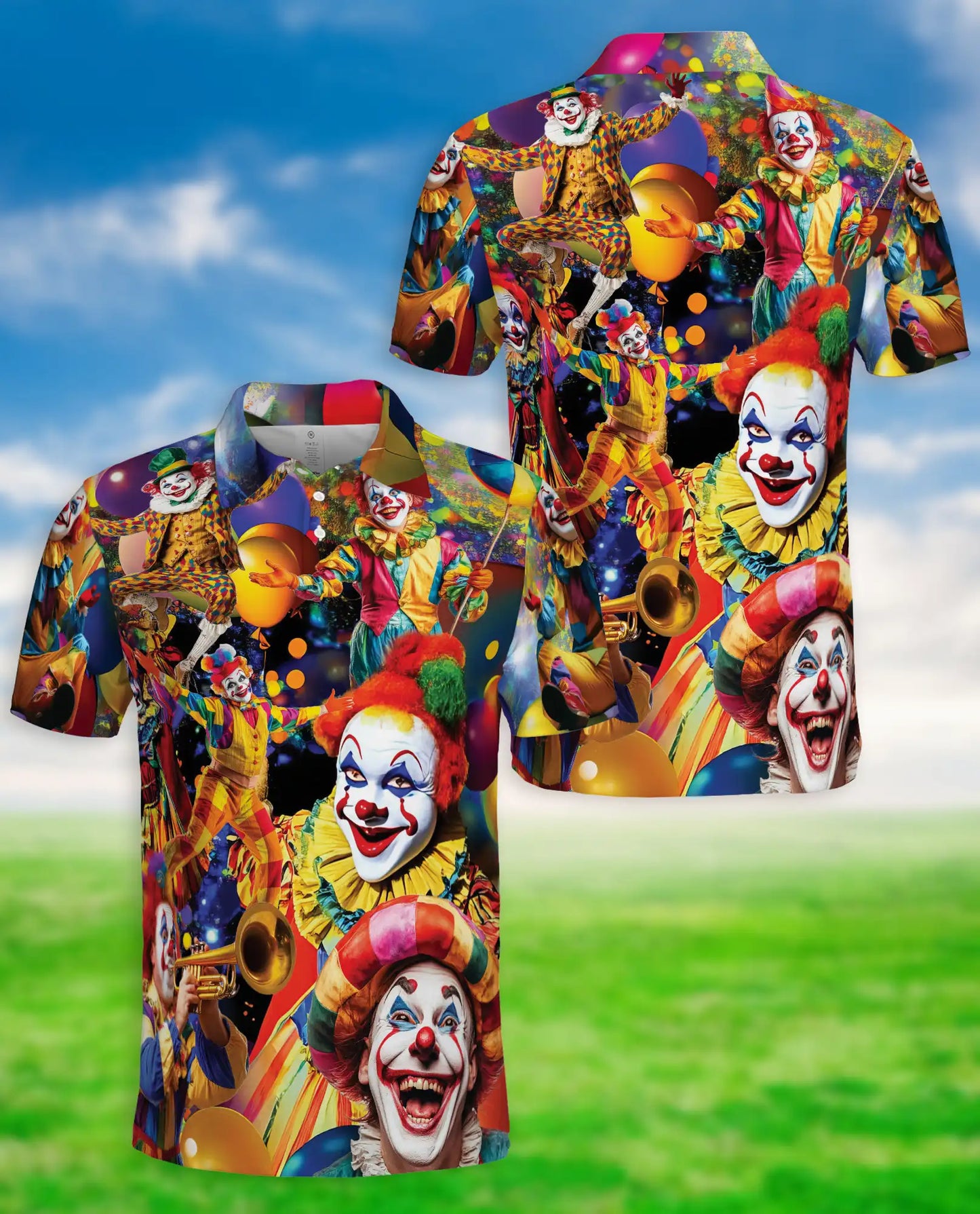Clown Polo Shirt – Circus Carnival Print | Netecom