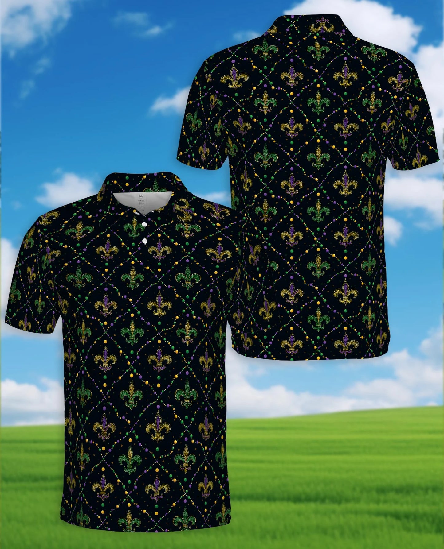 Mardi Gras Pattern Polo Shirt for Men – Carnival Festival Style | Netecom