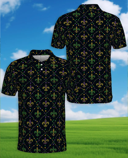 Mardi Gras Pattern Polo Shirt for Men – Carnival Festival Style | Netecom