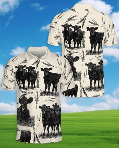 Black Angus Cattle Farm Polo Shirt-Rustic Ranch Country Design | Netecom