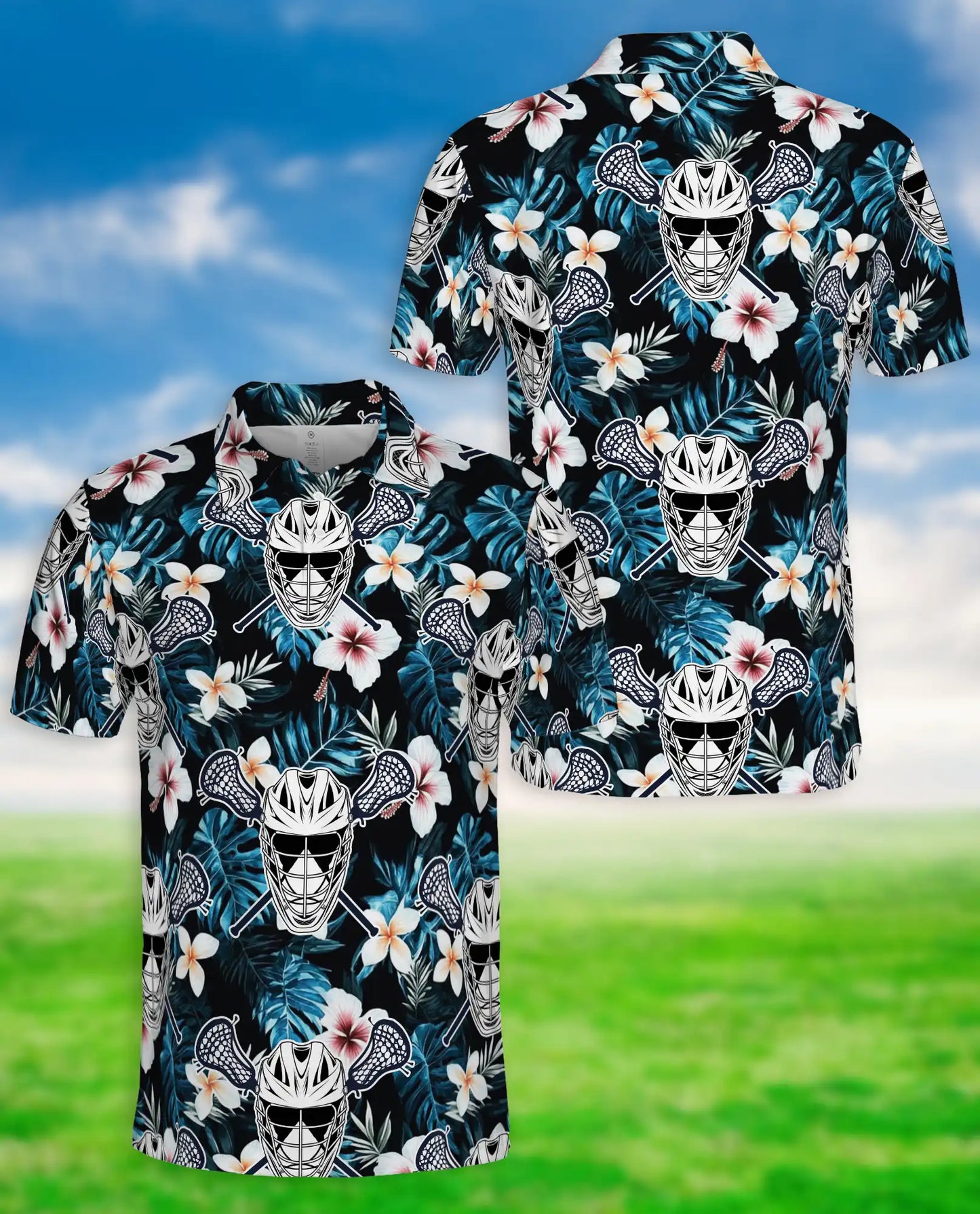 Tropical Lacrosse 3D Polo Shirt for Men – Floral Island Sports Style | Netecom