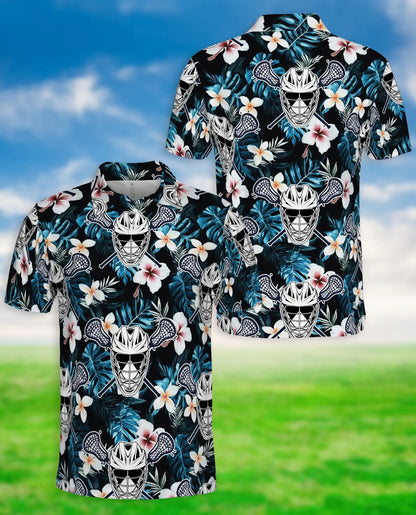 Tropical Lacrosse 3D Polo Shirt for Men – Floral Island Sports Style | Netecom