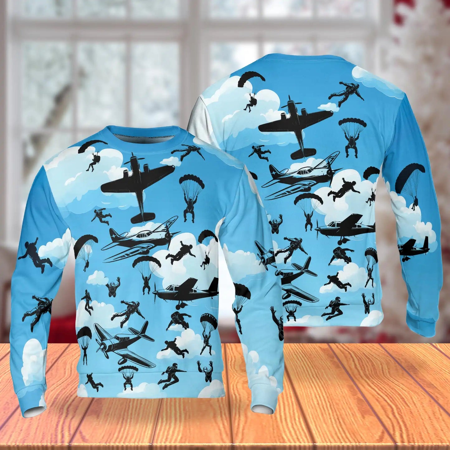 Skydiver Sweatshirt, 3D All Over Print Skydiving Adventure Crewneck Pullover for Men Women, Skydiver Lover Gift - Netecom