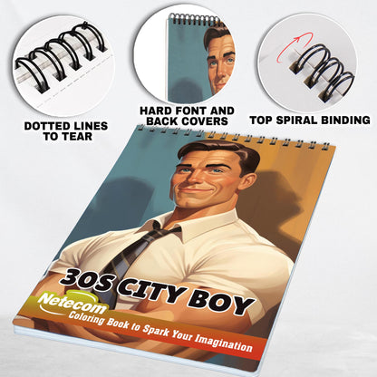 30s City Boy Spiral Bound Coloring Book, Discover the Excitement of City Life with 30 Enchanting Coloring Pages, Unleashing Your Creativity in the World of City Boys