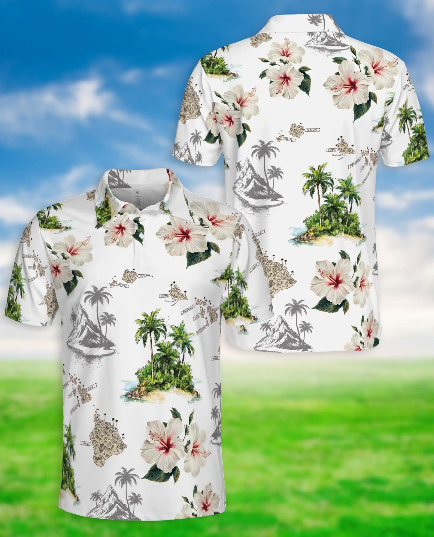 Hawaiian Island Floral Polo Shirt | Netecom