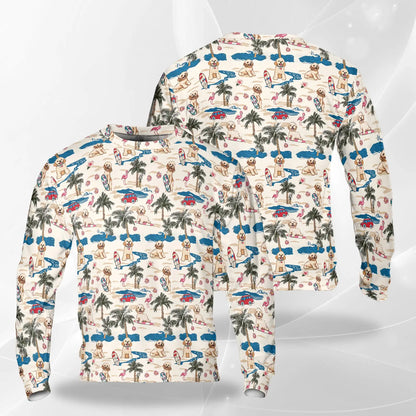 Goldendoodle Sweatshirt, 3D All Over Print Summer Beach Dog Crewneck Pullover for Men Women, Goldendoodle Lover Gift - Netecom