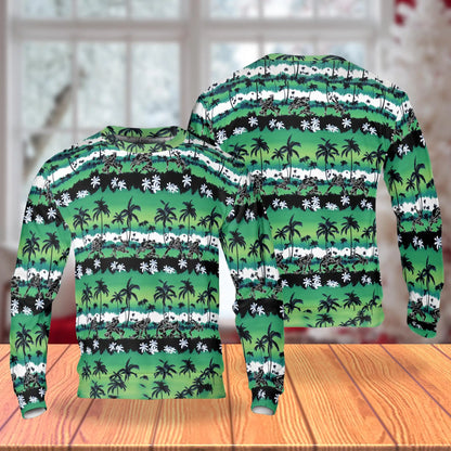 Wrestling Palm Tree Sweatshirt, 3D All Over Print Green Tropical Wrestling Crewneck Pullover for Men Women, Wrestler Gift - Netecom