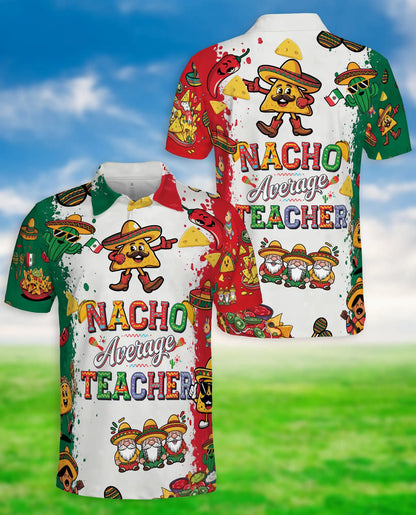 Fiesta Teacher Polo Shirt – Mexican Taco Party Print | Netecom