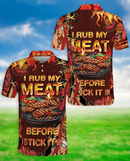 Funny BBQ Grill Master 3D Polo Shirt for Men – Backyard Barbecue Party Style | Netecom