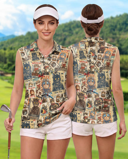 Amazing Pilot Cat Beach Retro Shirt for Women | Netecom