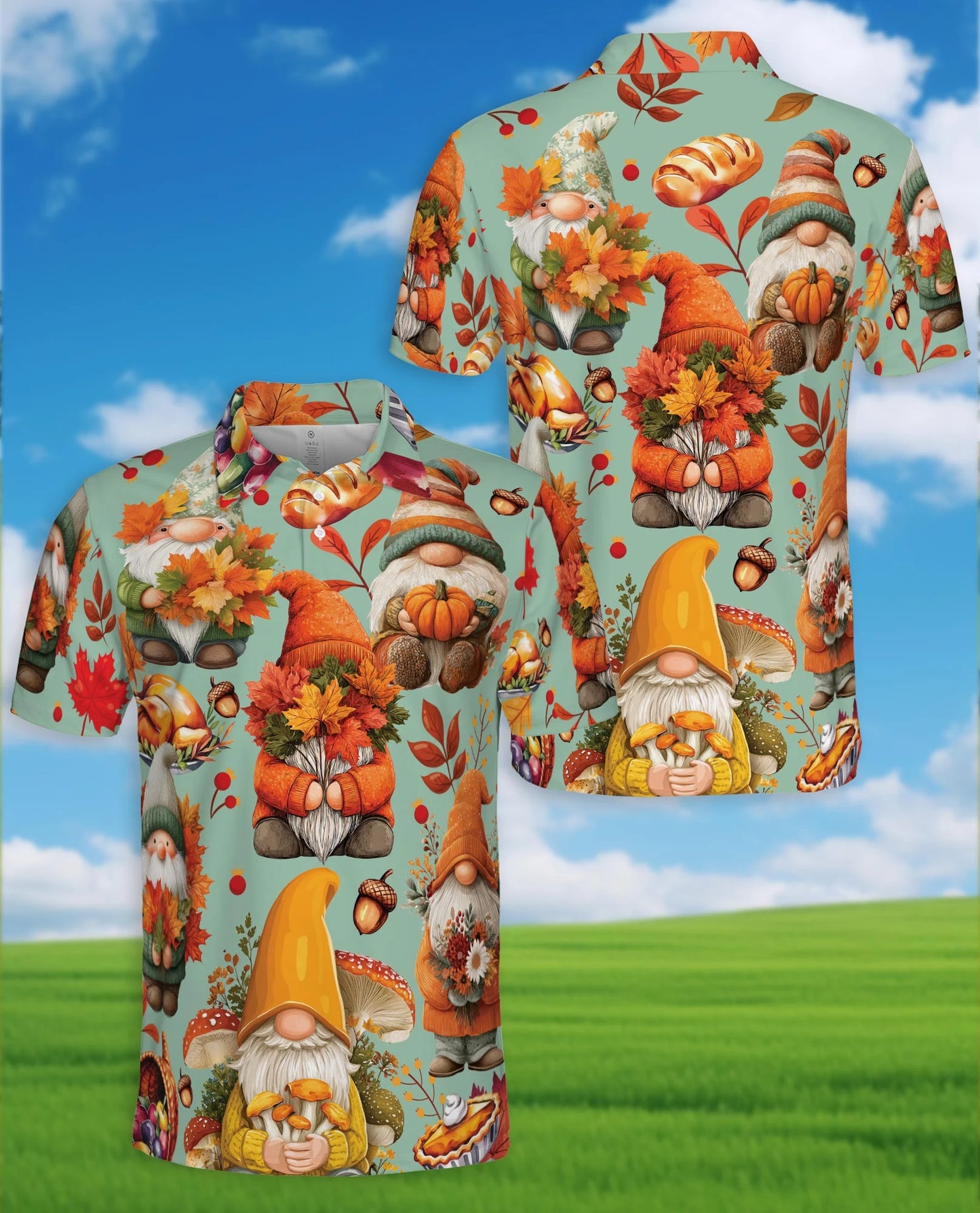 Thanksgiving Gnome Polo Shirt for Men – Fall Holiday Style | Netecom