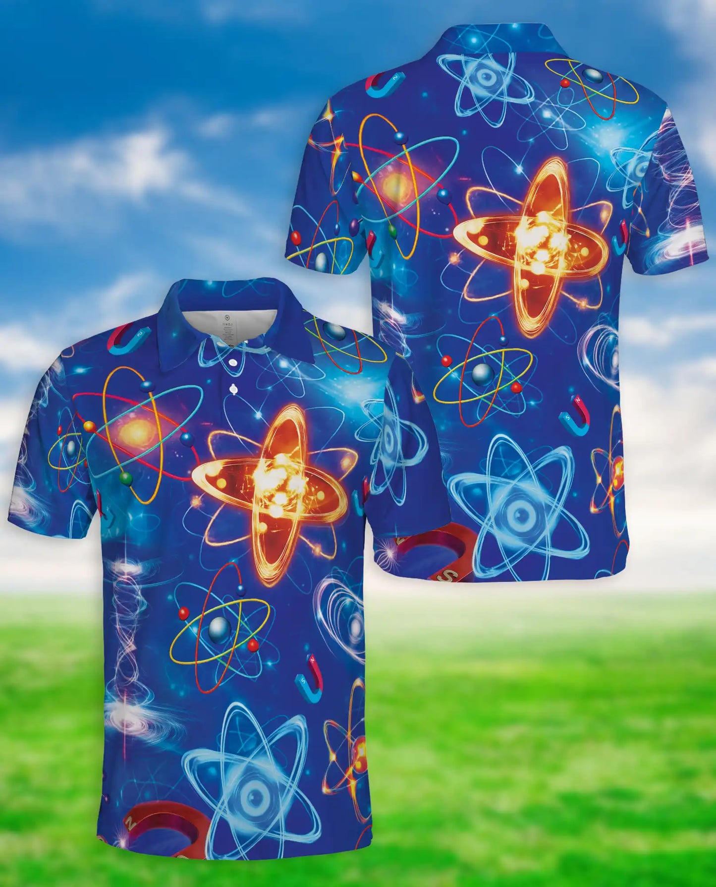 Physics Atom Polo Shirt – Science Formula Print | Netecom