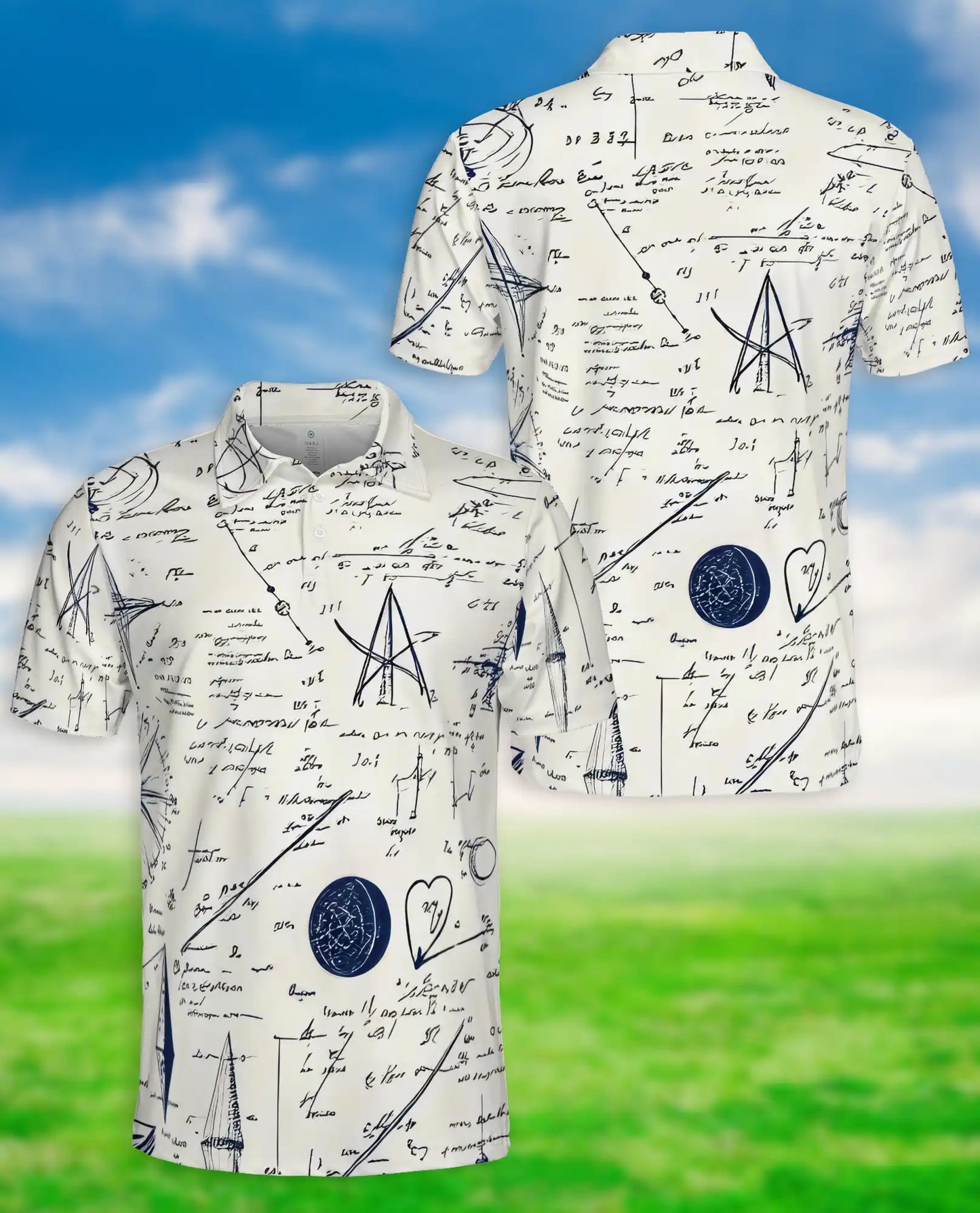 Math Formula Sketch Polo Shirt | Netecom