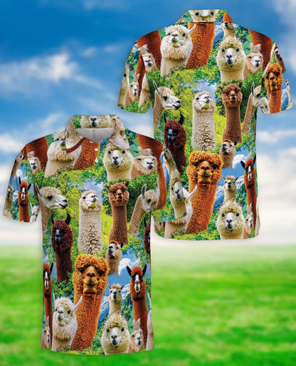 Alpaca Llama 3D Polo Shirt for Men | Netecom