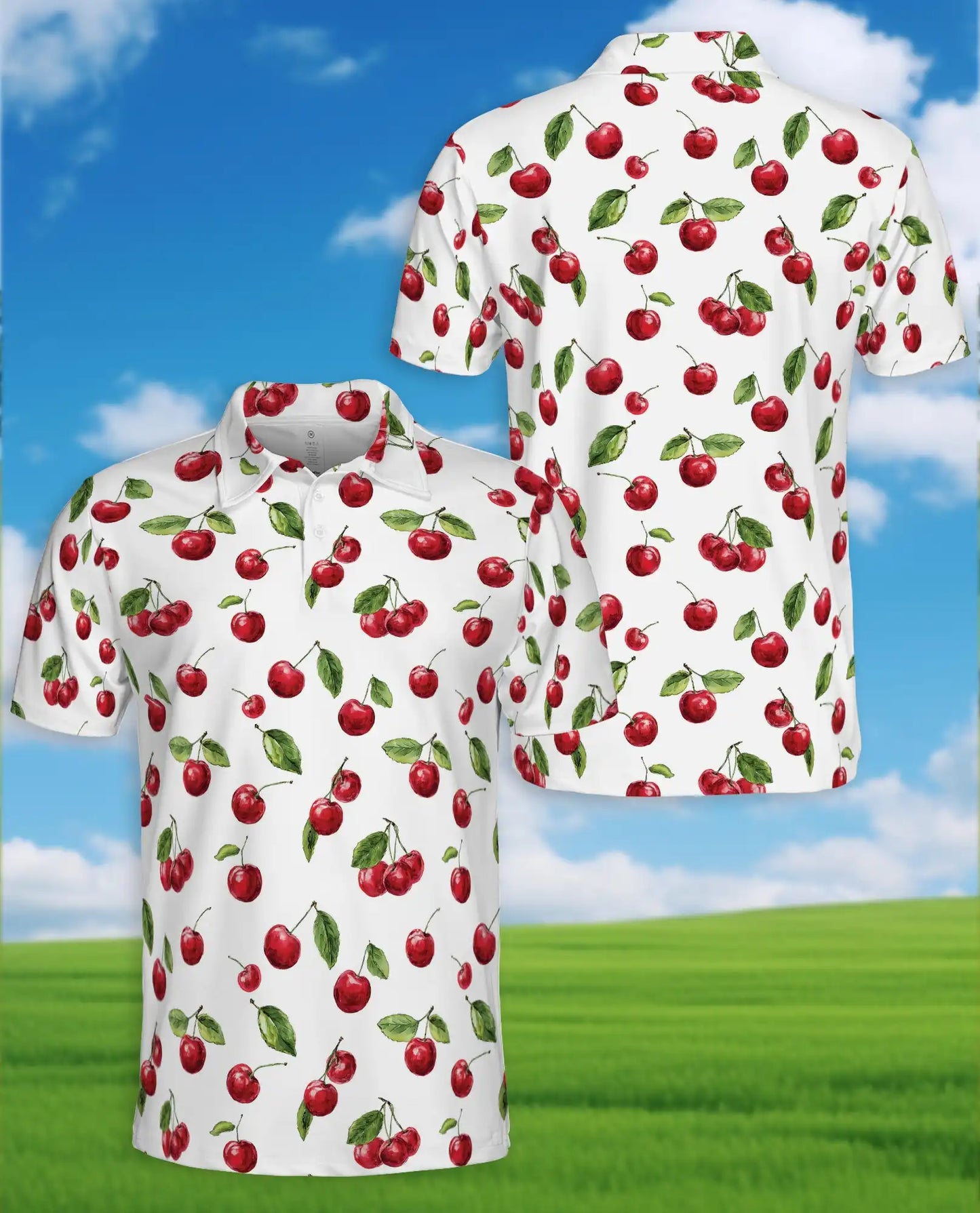 Cherry Polo Shirt - Sweet Summer Fruit Pattern Style | Netecom