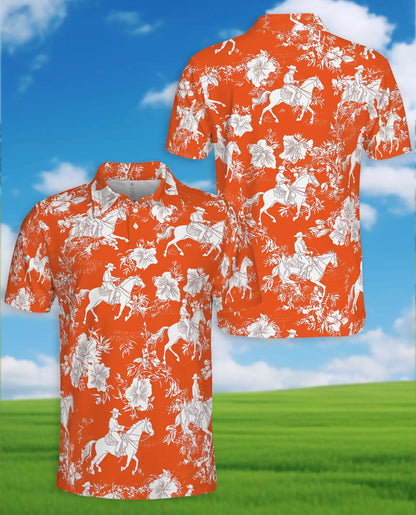 Cowboy Horse Hawaiian 3D Polo Shirt | Netecom
