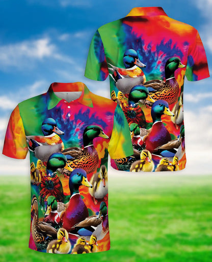 Mallard Duck Polo Shirt for Men- Colorful Duck Hunting Shirt | Netecom